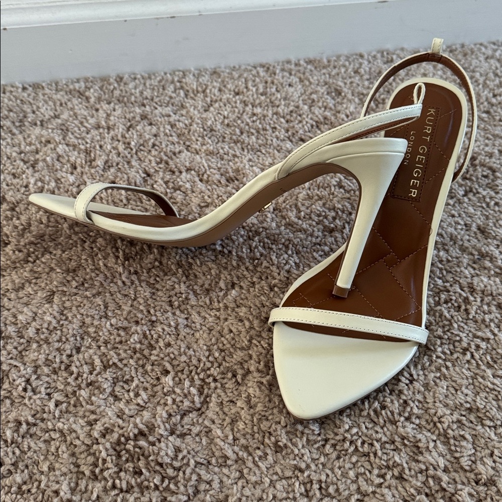Kurt Geiger Cream and Brown Sandals - Picture 2 of 5